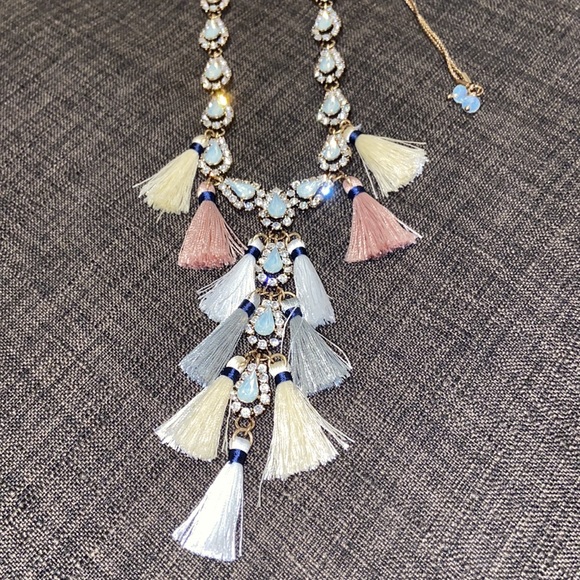 Gold Tone Multi Tassel Pendant Necklace 21" - Picture 3 of 4